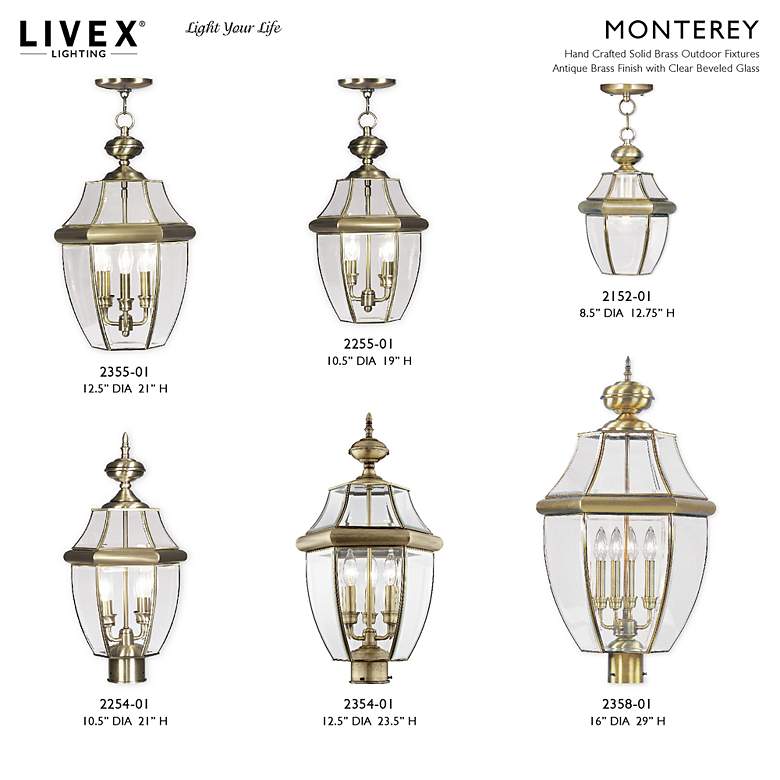 Image 5 4 Light Antique Brass Outdoor Post Top Lantern more views