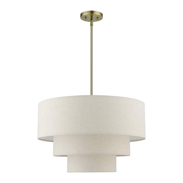 Image 3 4 Light Antique Brass Pendant Chandelier more views