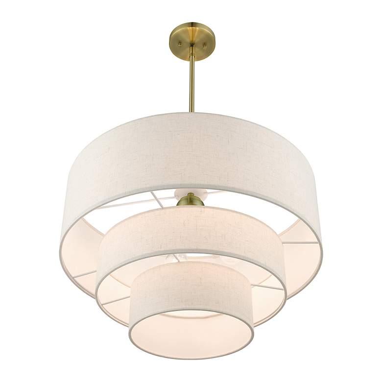 Image 6 4 Light Antique Brass Pendant Chandelier more views