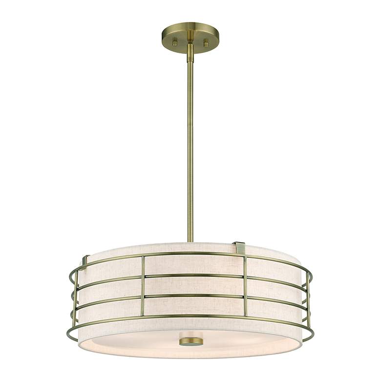 Image 4 4 Light Antique Brass Pendant Chandelier more views