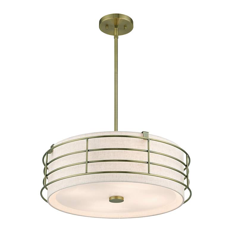 Image 5 4 Light Antique Brass Pendant Chandelier more views