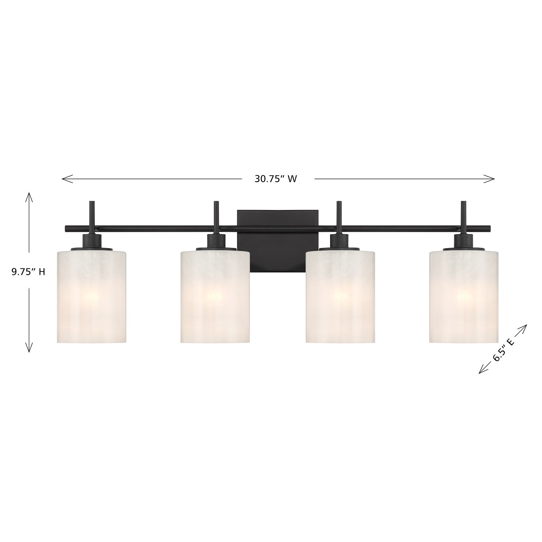 Image 6 4-Light Bathroom Vanity Light in Matte Black more views