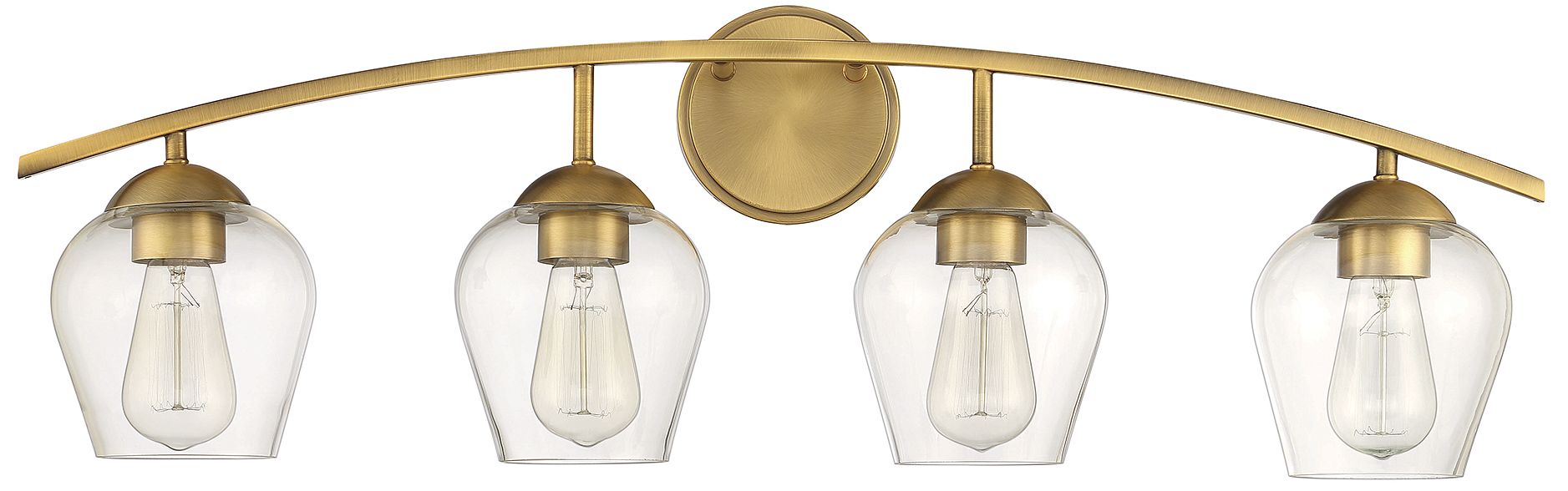 Thumbnail1 of 4-Light Bathroom Vanity Light in Natural Brass