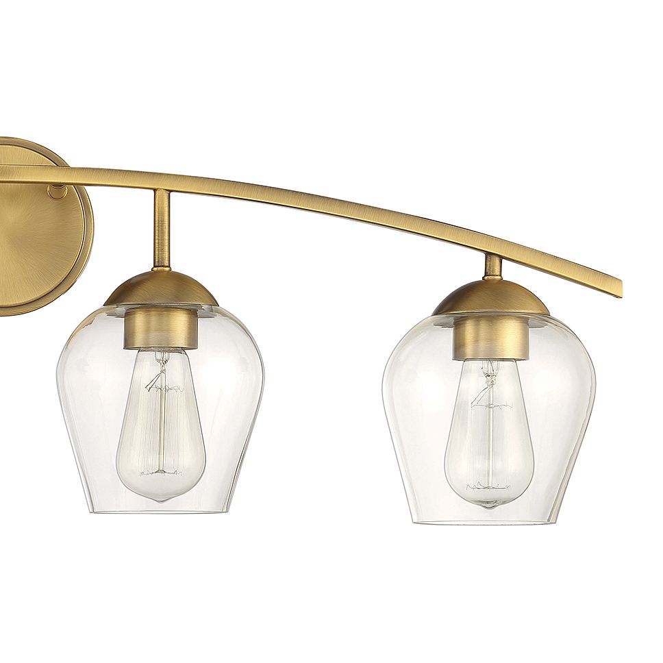 Thumbnail2 of 4-Light Bathroom Vanity Light in Natural Brass more views