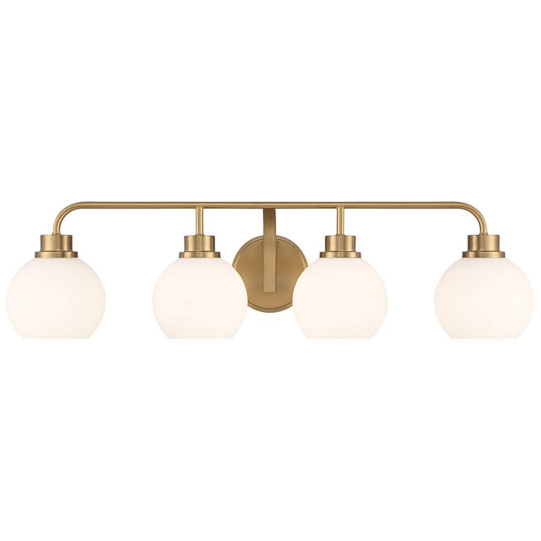Image 1 4-Light Bathroom Vanity Light in Natural Brass