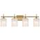4-Light Bathroom Vanity Light in Natural Brass