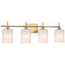 3_4-Light Bathroom Vanity Light in Natural Brass more views