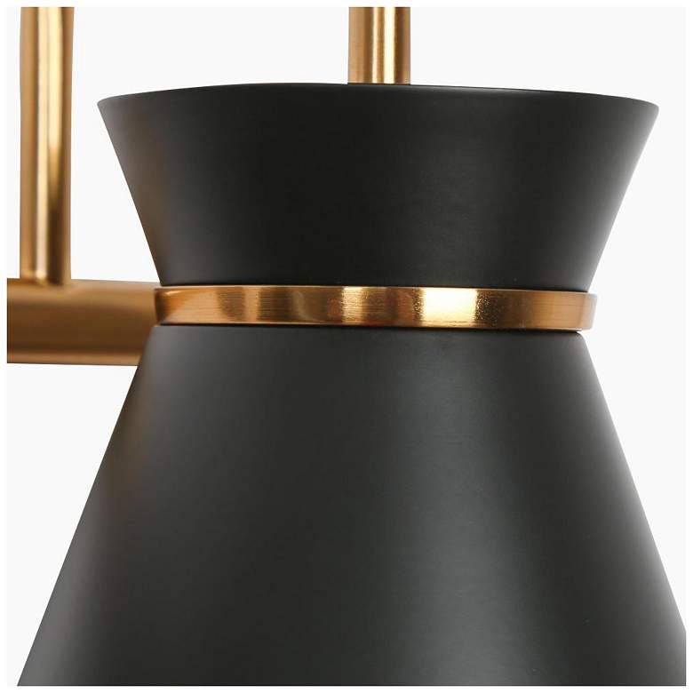 Image 3 4-Light Black and Brass Bathroom Wall Sconce more views