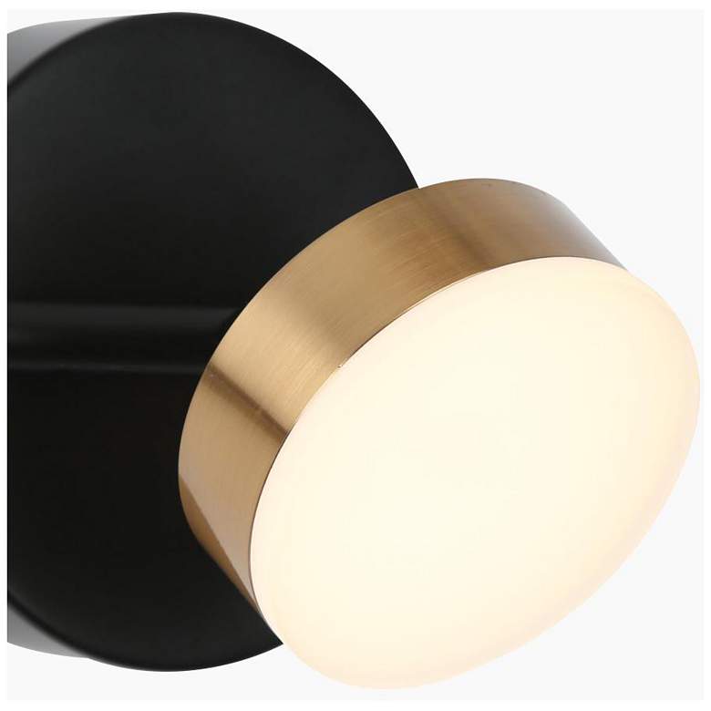 Image 3 4-Light Black and Brass Integrated LED Vanity Light more views