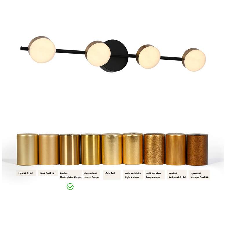 Image 4 4-Light Black and Brass Integrated LED Vanity Light more views