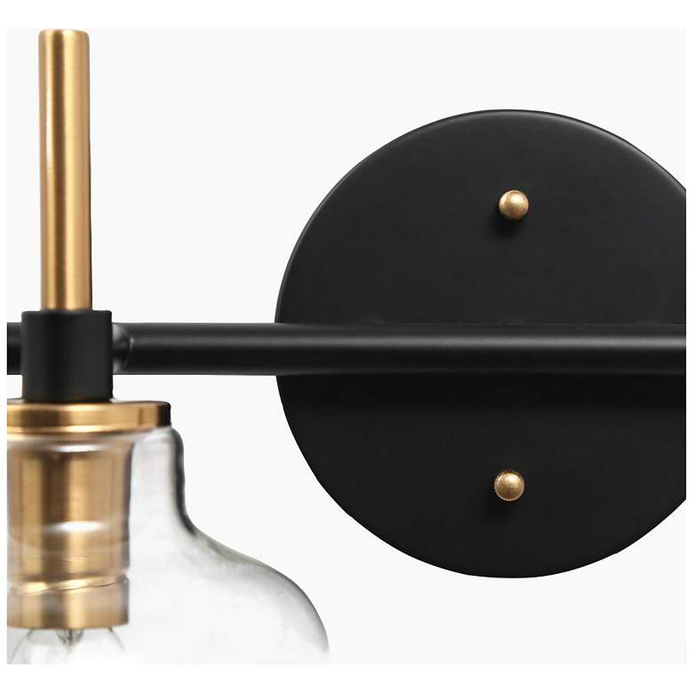 Image 2 4-Light Black Bathroom Vanity Light with Bell Clear Glass more views