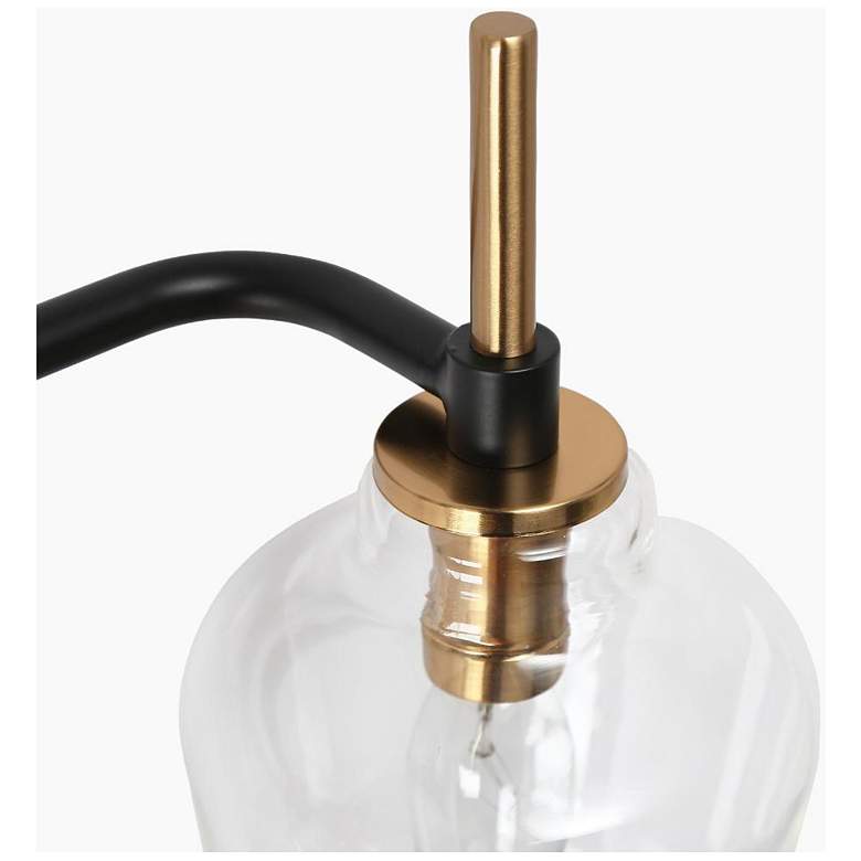 Image 4 4-Light Black Bathroom Vanity Light with Bell Clear Glass more views