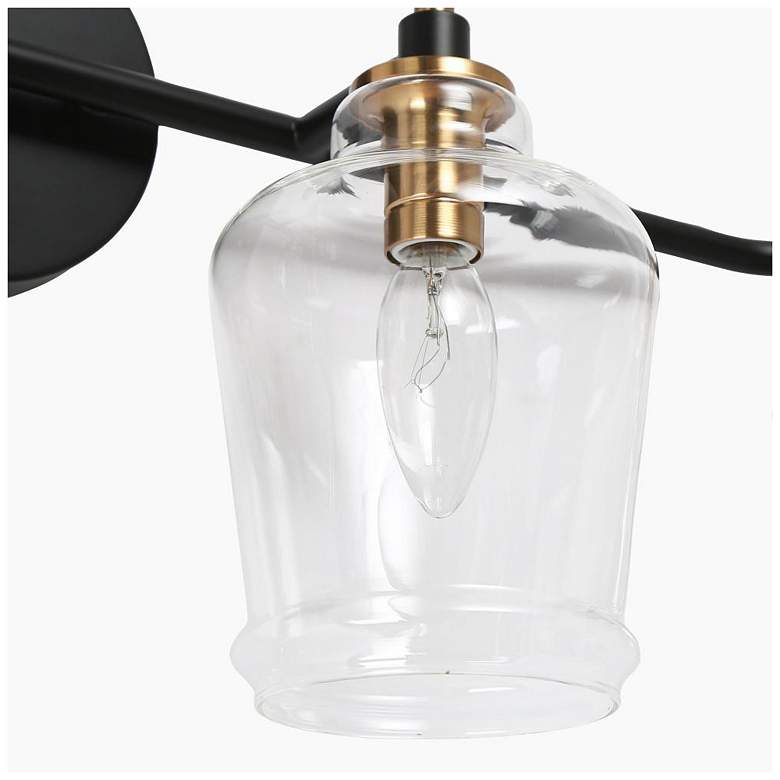 Image 5 4-Light Black Bathroom Vanity Light with Bell Clear Glass more views