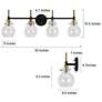 Thumbnail2 of 4-Light Black Bathroom Vanity Light with Globe Clear Glass more views