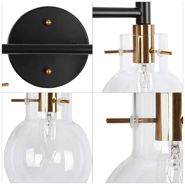 Image 3 4-Light Black Bathroom Vanity Light with Globe Clear Glass more views