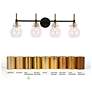 Thumbnail4 of 4-Light Black Bathroom Vanity Light with Globe Clear Glass more views