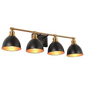 Image1 of 4-Light Black Bathroom Vanity Light