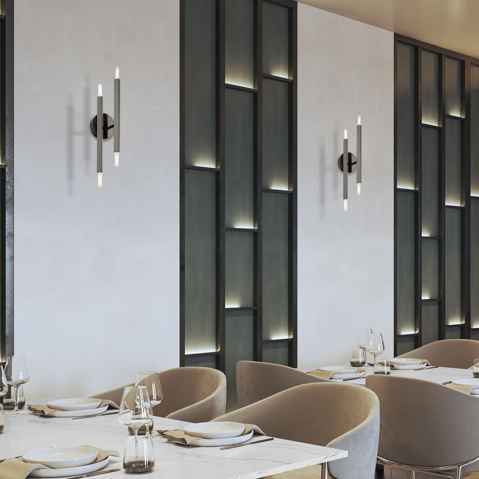 4 Light Black Chrome ADA Sconce