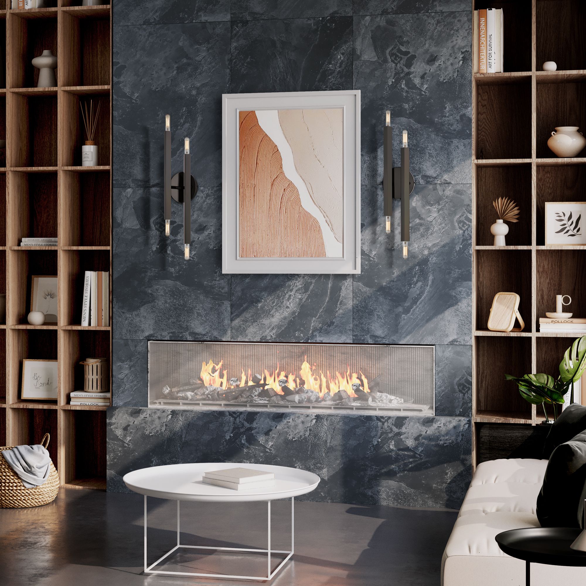 4 Light Black Chrome ADA Sconce