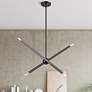 4 Light Black Chrome Linear Chandelier