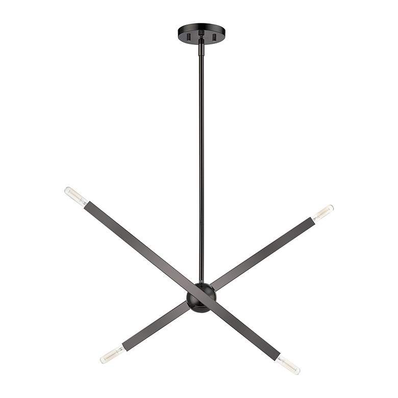 Image 4 4 Light Black Chrome Linear Chandelier more views