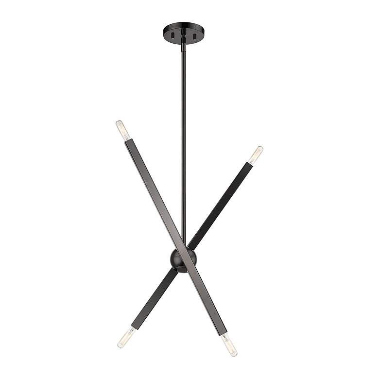 Image 7 4 Light Black Chrome Linear Chandelier more views