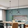 4 Light Black Chrome Linear Chandelier