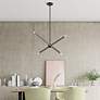 4 Light Black Chrome Linear Chandelier