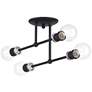 2_4 Light Black Large Semi-Flush with Brushed Nickel Accents