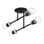 3_4 Light Black Large Semi-Flush with Brushed Nickel Accents more views