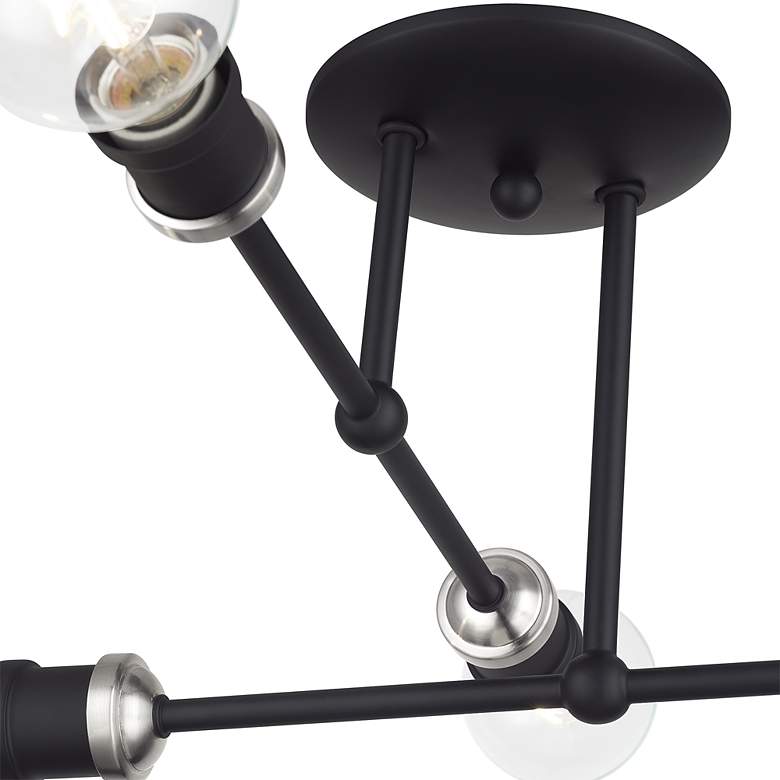 Image 6 4 Light Black Large Semi-Flush with Brushed Nickel Accents more views