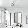 7_4 Light Black Large Semi-Flush with Brushed Nickel Accents more views