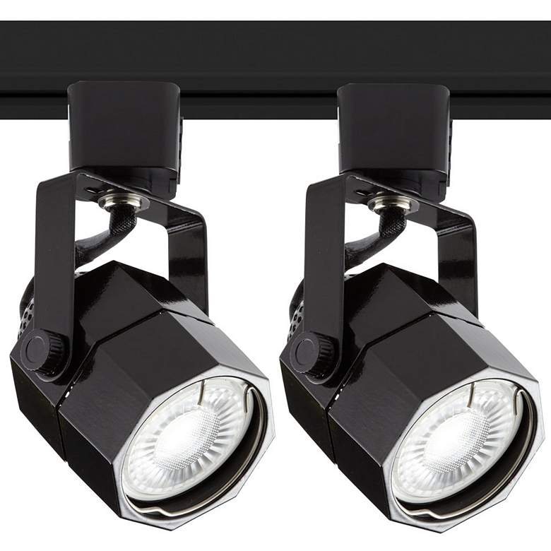 Image 3 4-Light Black Octagonal LED Floating Canopy Track Kit more views
