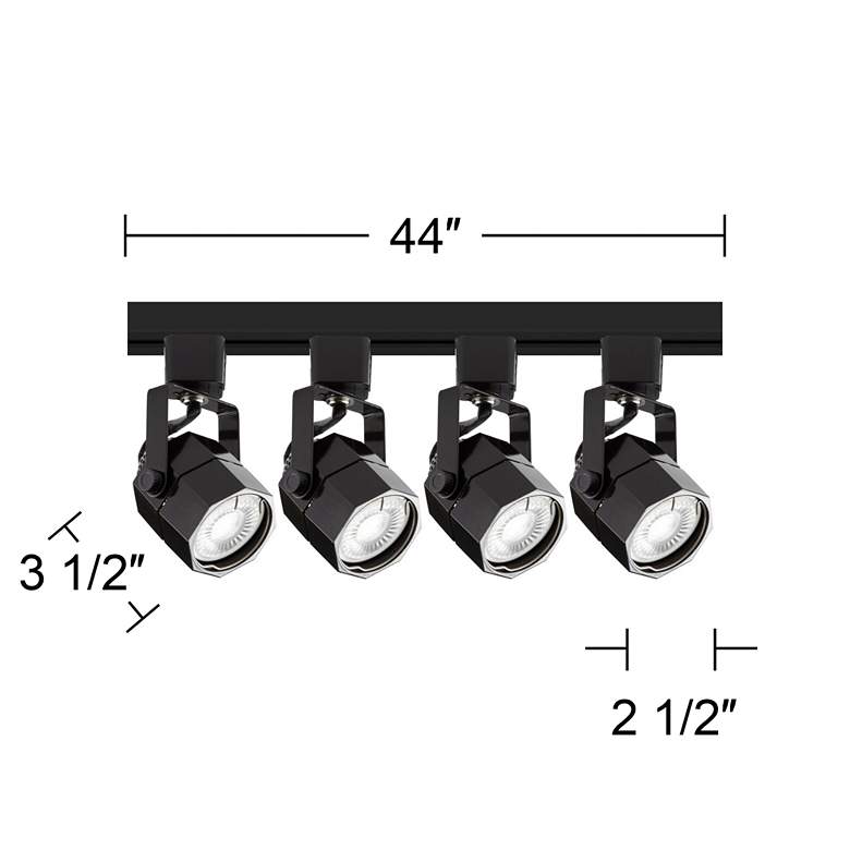 Image 5 4-Light Black Octagonal LED Floating Canopy Track Kit more views