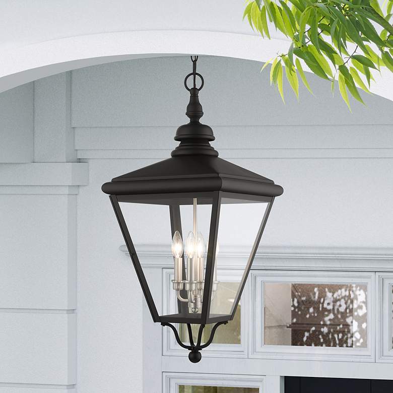 Image 1 4 Light Black Outdoor Extra Large Pendant Lantern