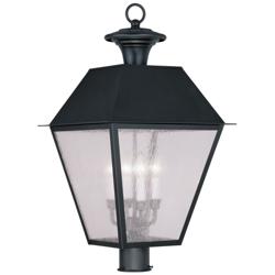 4 Light Black Outdoor Post Top Lantern