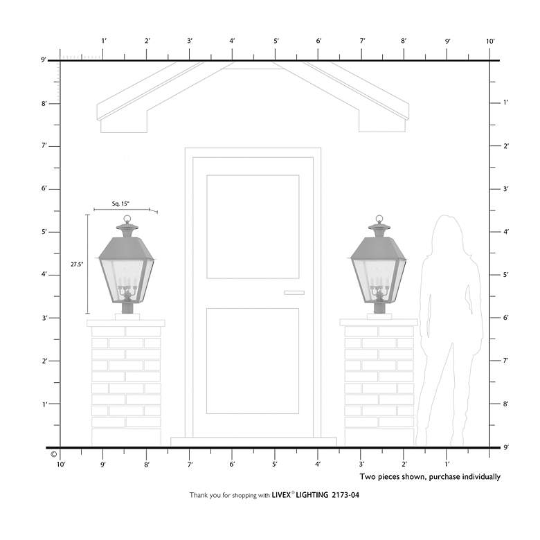 Image 6 4 Light Black Outdoor Post Top Lantern more views