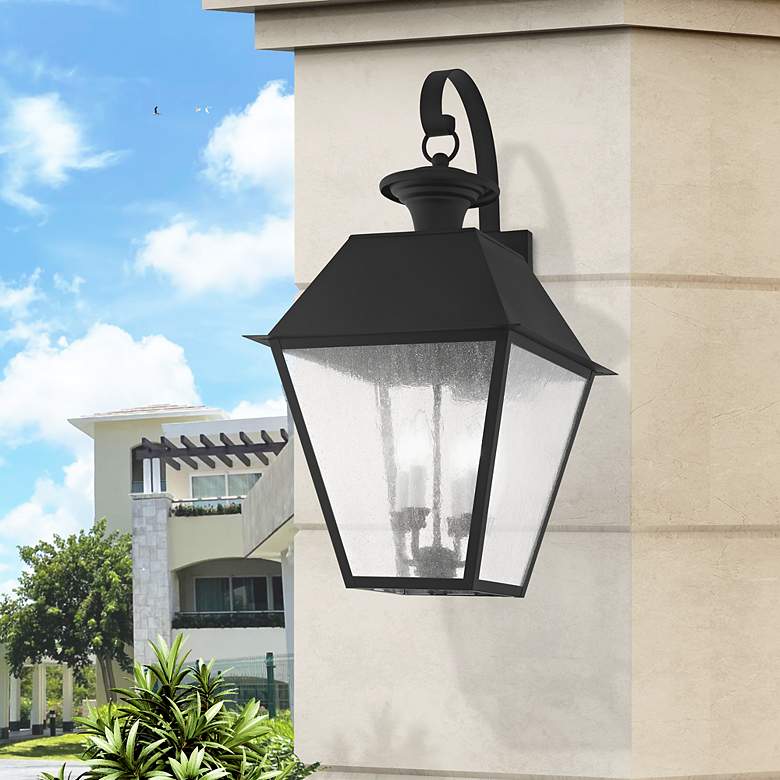 Image 1 4 Light Black Outdoor Wall Lantern