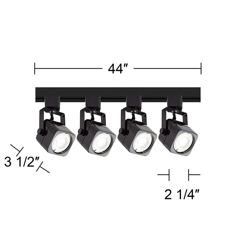 Image 4 4-Light Black Square LED Track Kit with Floating Canopy more views