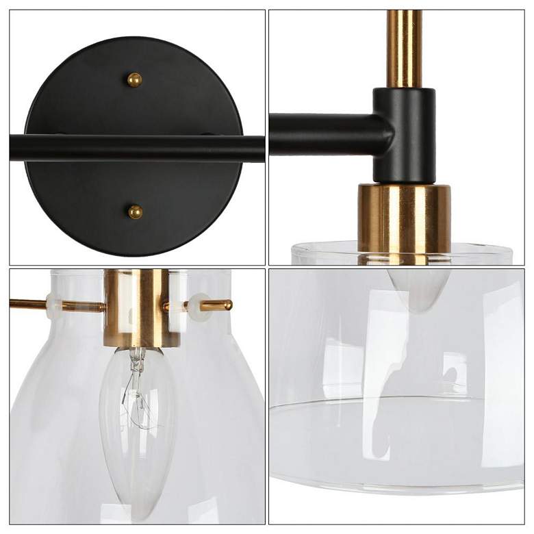 Image 4 4-Light Brass Gold and Black Vanity Light for Bathroom more views
