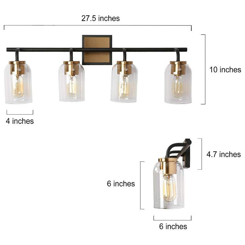 Image 2 4-Light Brass Gold Bathroom Vanity Light more views