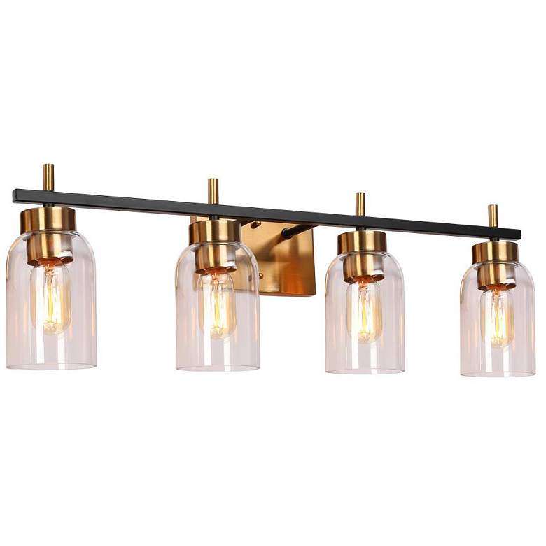 Image 1 4-Light Brass Gold Bathroom Vanity Light