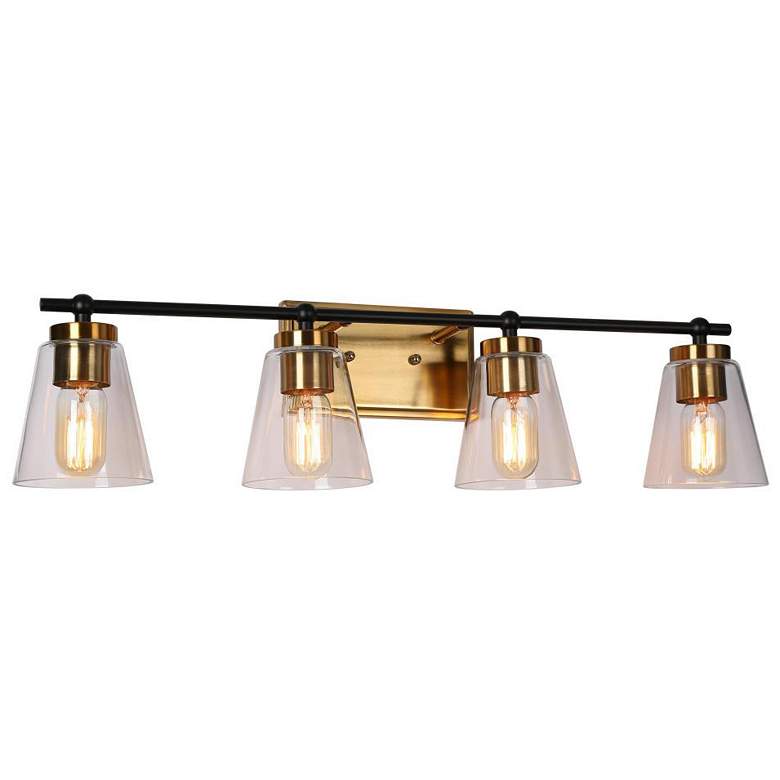 Image 1 4-Light Brass Gold Bathroom Vanity Light