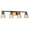 4-Light Brass Gold Bathroom Vanity Light