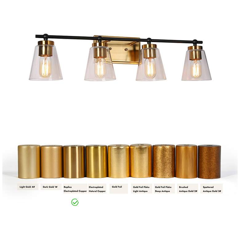 Image 4 4-Light Brass Gold Bathroom Vanity Light more views
