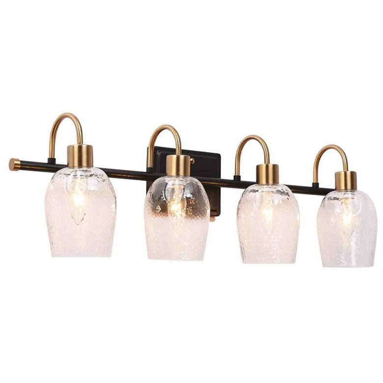 Image 1 4-Light Brass Gold Modern Bathroom Vanity Light