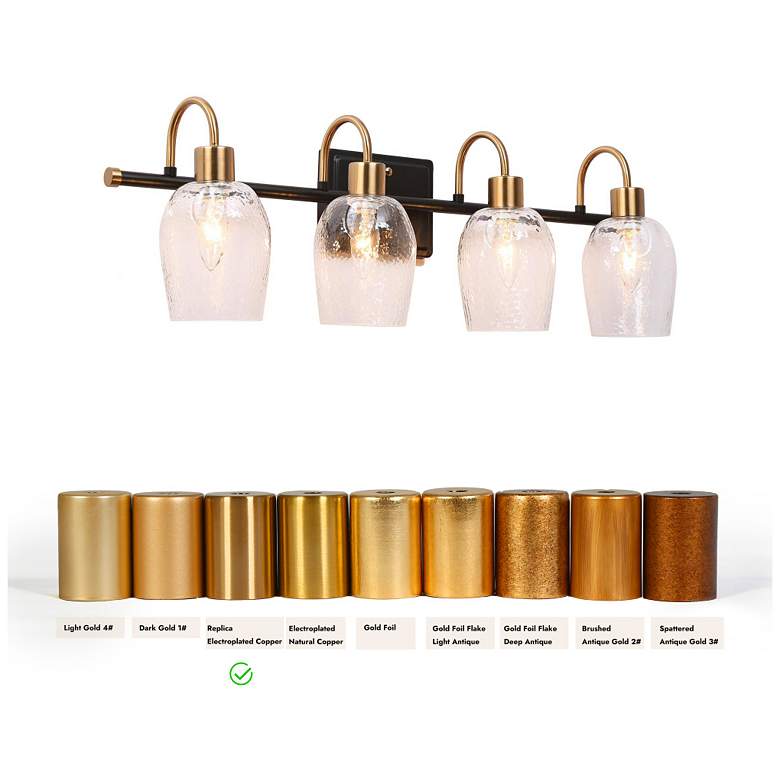 Image 4 4-Light Brass Gold Modern Bathroom Vanity Light more views