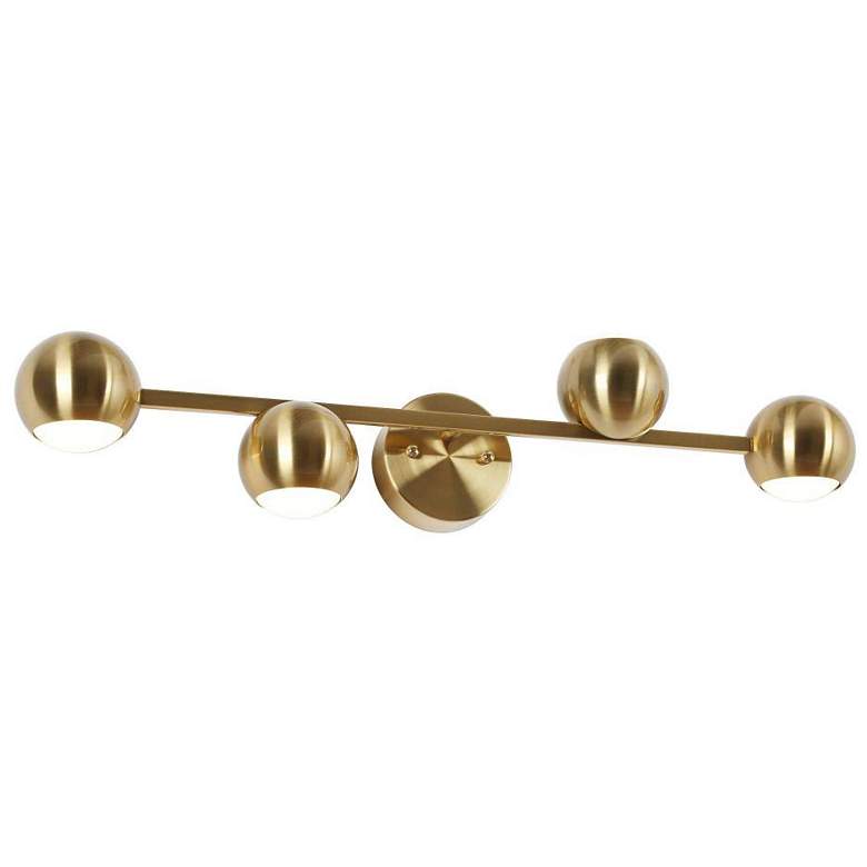 Image 1 4-Light Brass Integrated LED Bathroom Vanity Light