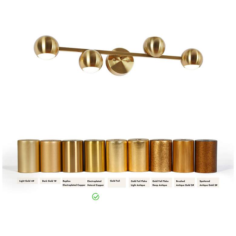 Image 4 4-Light Brass Integrated LED Bathroom Vanity Light more views