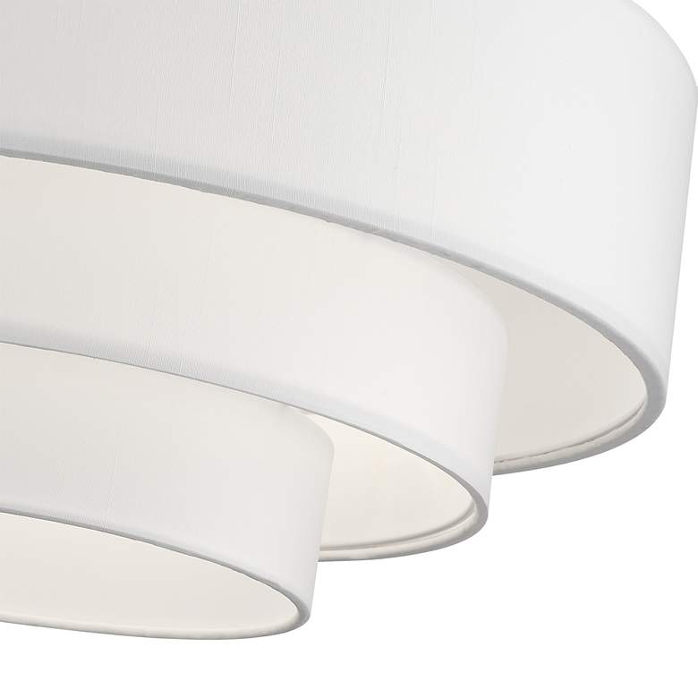 Image 6 4 Light Bronze Extra Large Semi-Flush with Off-White Shades more views